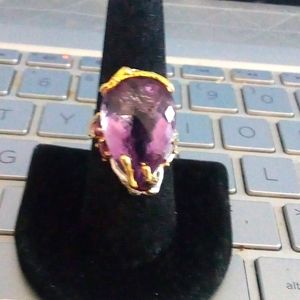 Gorgeous high pronged natural African Amethyst designer cocktail ring 💍 Size 8